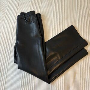 Wilfred Black Leather Straight Leg Pants